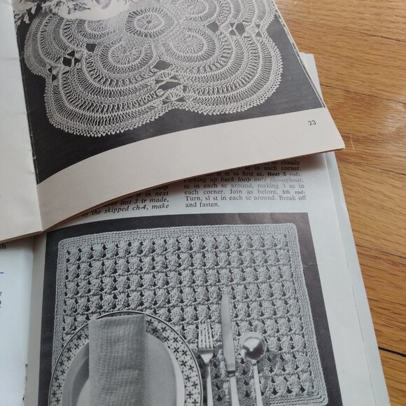 Doilies Pattern Booklets Crochet Knit Hairpin Lace Tatted Placemats Tablecloths - Picture 9 of 9